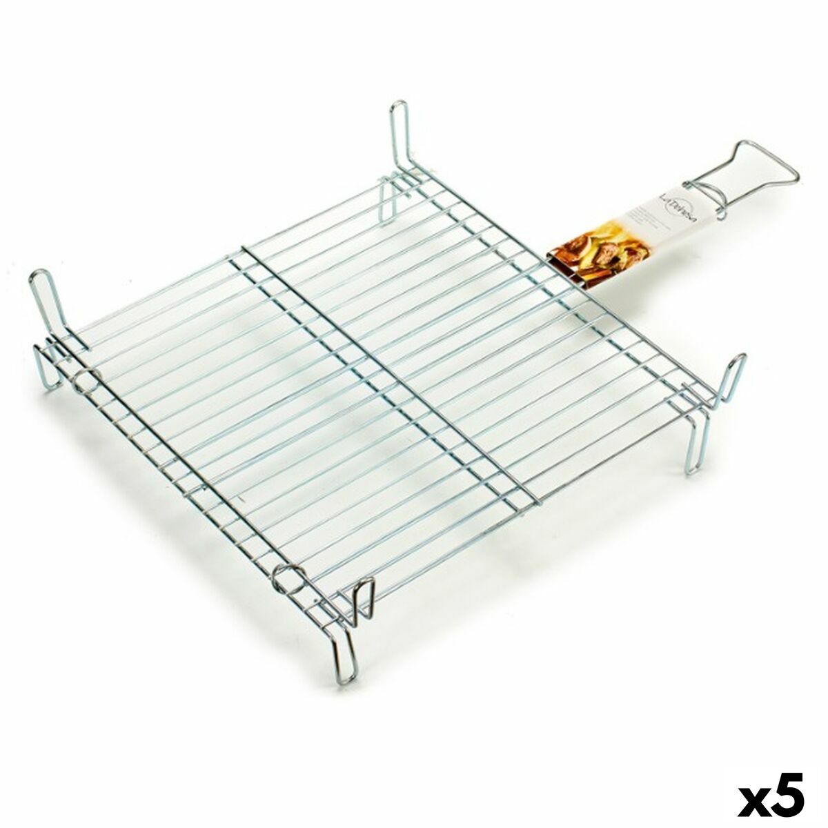 Grelhador La Dehesa Aço galvanizado 50 x 50 cm 53 x 16,5 x 83,5 cm Duplo (5 Unidades)