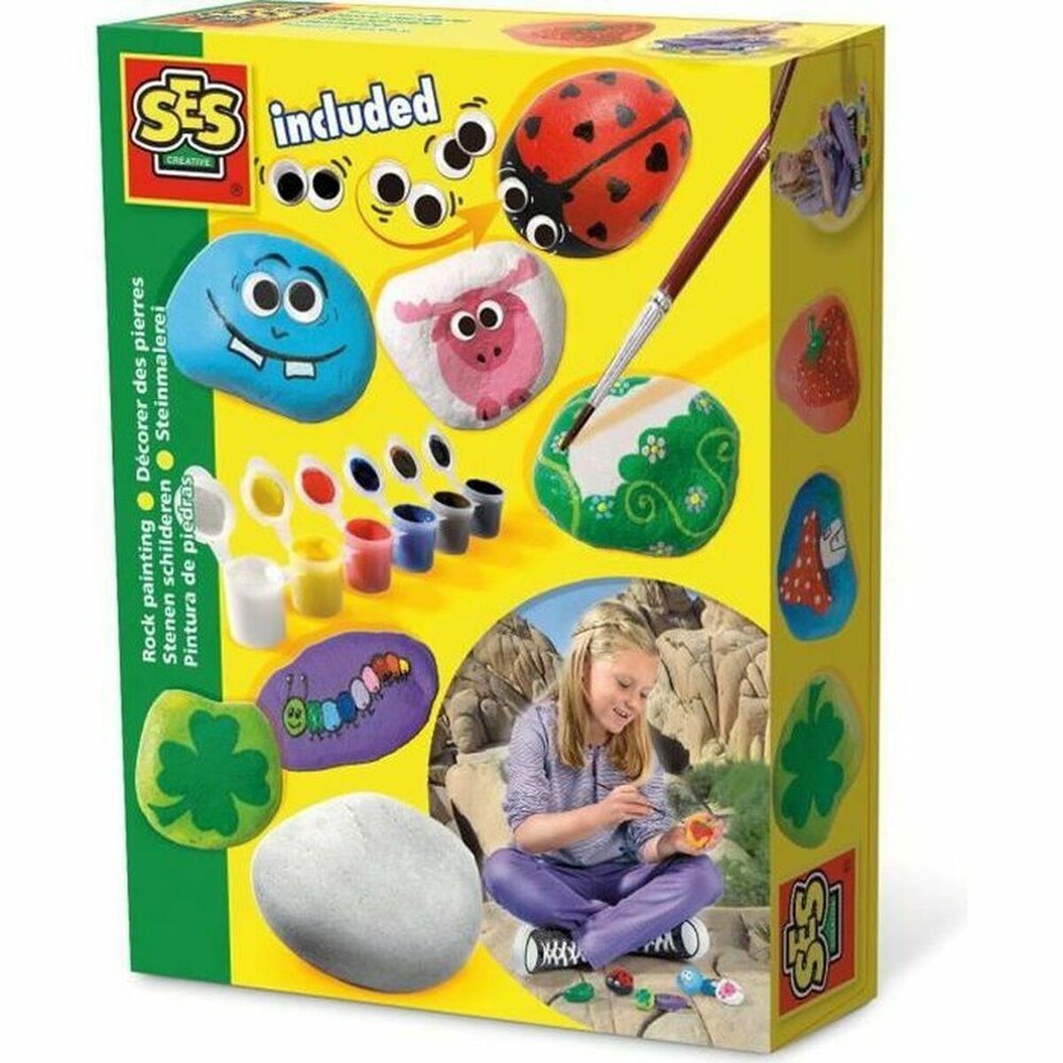 Conjunto de pintura SES Creative Pinta piedras Amarelo