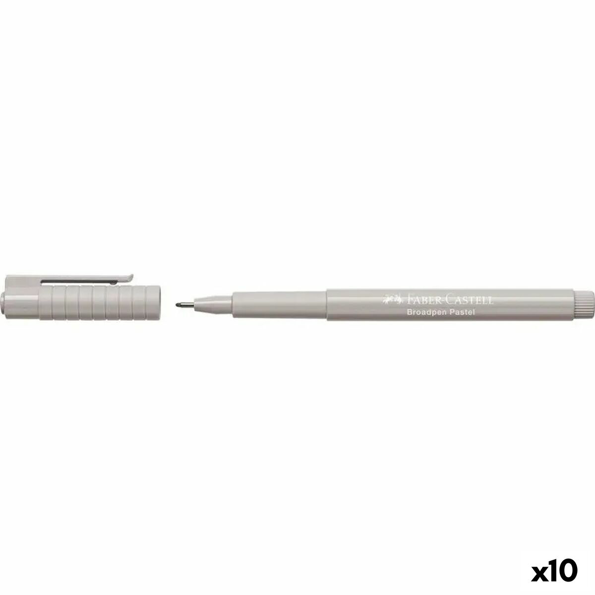 Rotulador permanente Faber-Castell Broadpen Pastel Cinzento (10 Unidades)