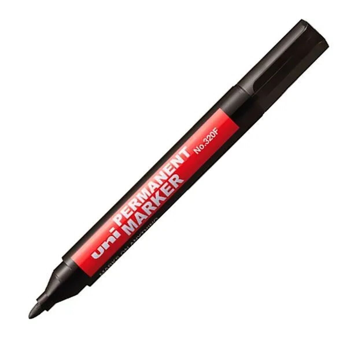 Rotulador permanente Uni-Ball Nº 320F Preto 12 Peças