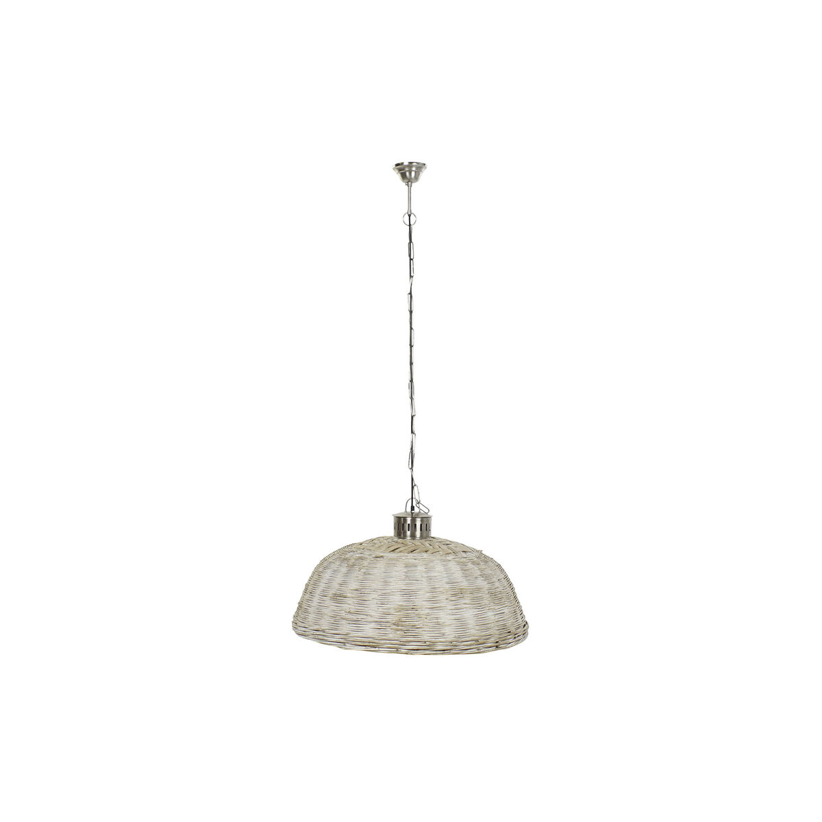Candeeiro de teto DKD Home Decor Prateado Natural Metal 50 W 80 x 80 x 47 cm