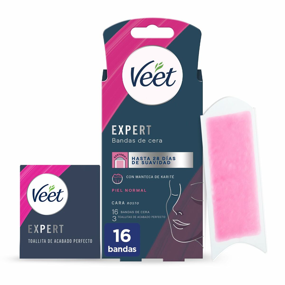Bandas Depilatórias Faciais Veet Expert (16 Unidades)