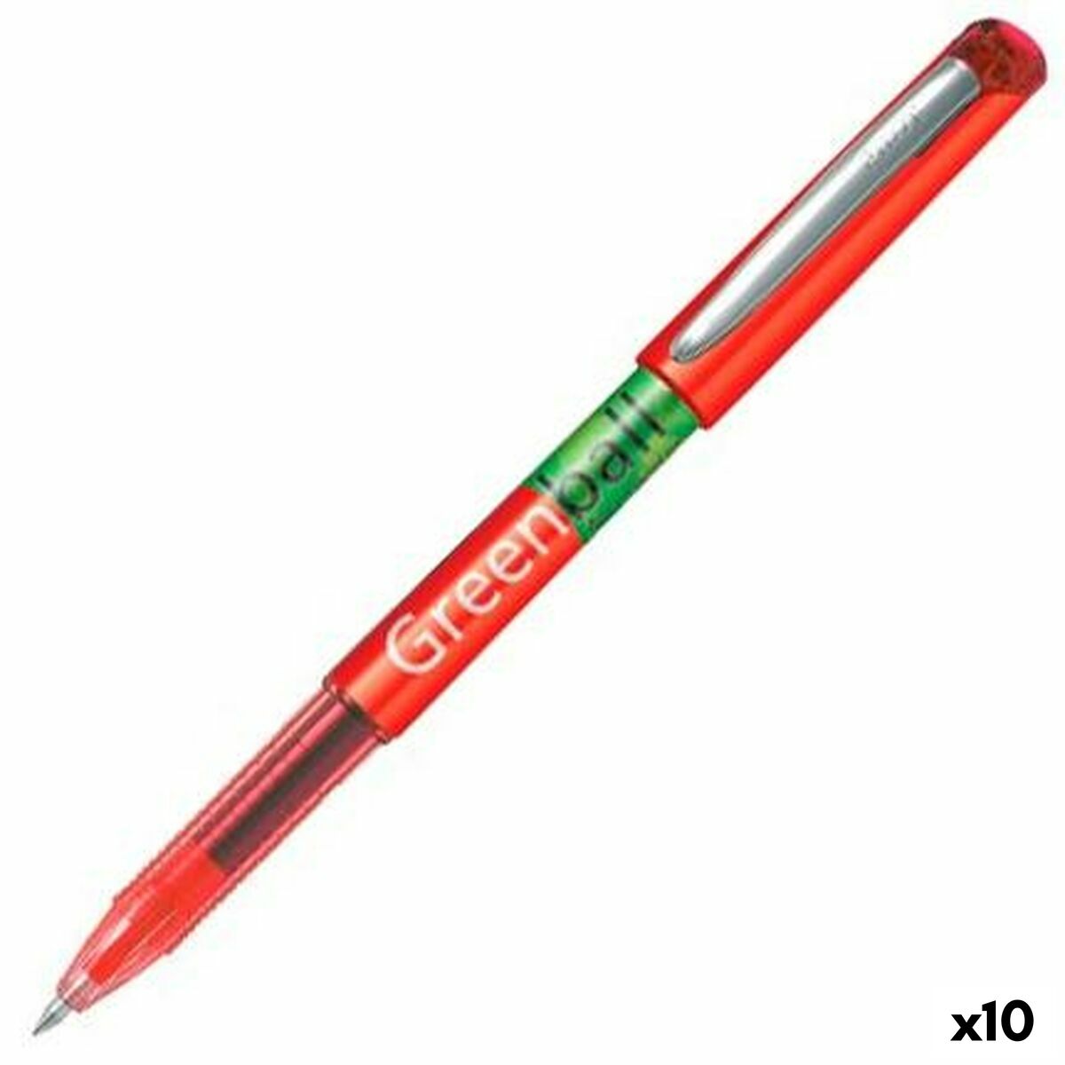 Esferográfica de tinta líquida Pilot Green-Ball Vermelho (10 Unidades)