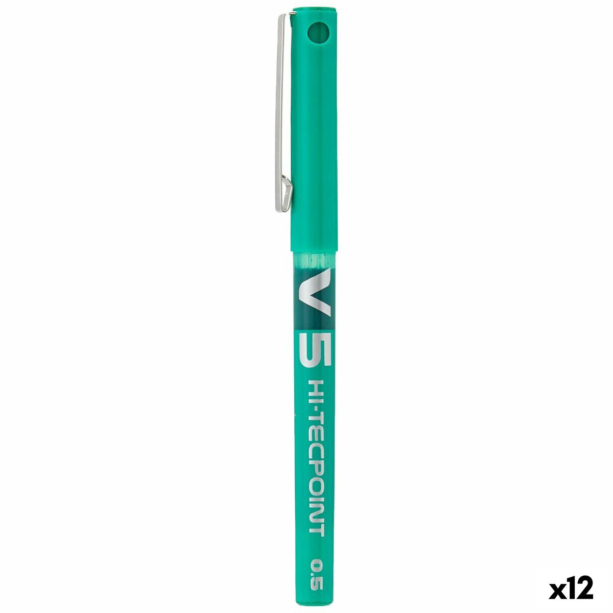 Esferográfica de tinta líquida Pilot V-5 Hi-Tecpoint Verde 0,3 mm (12 Unidades)
