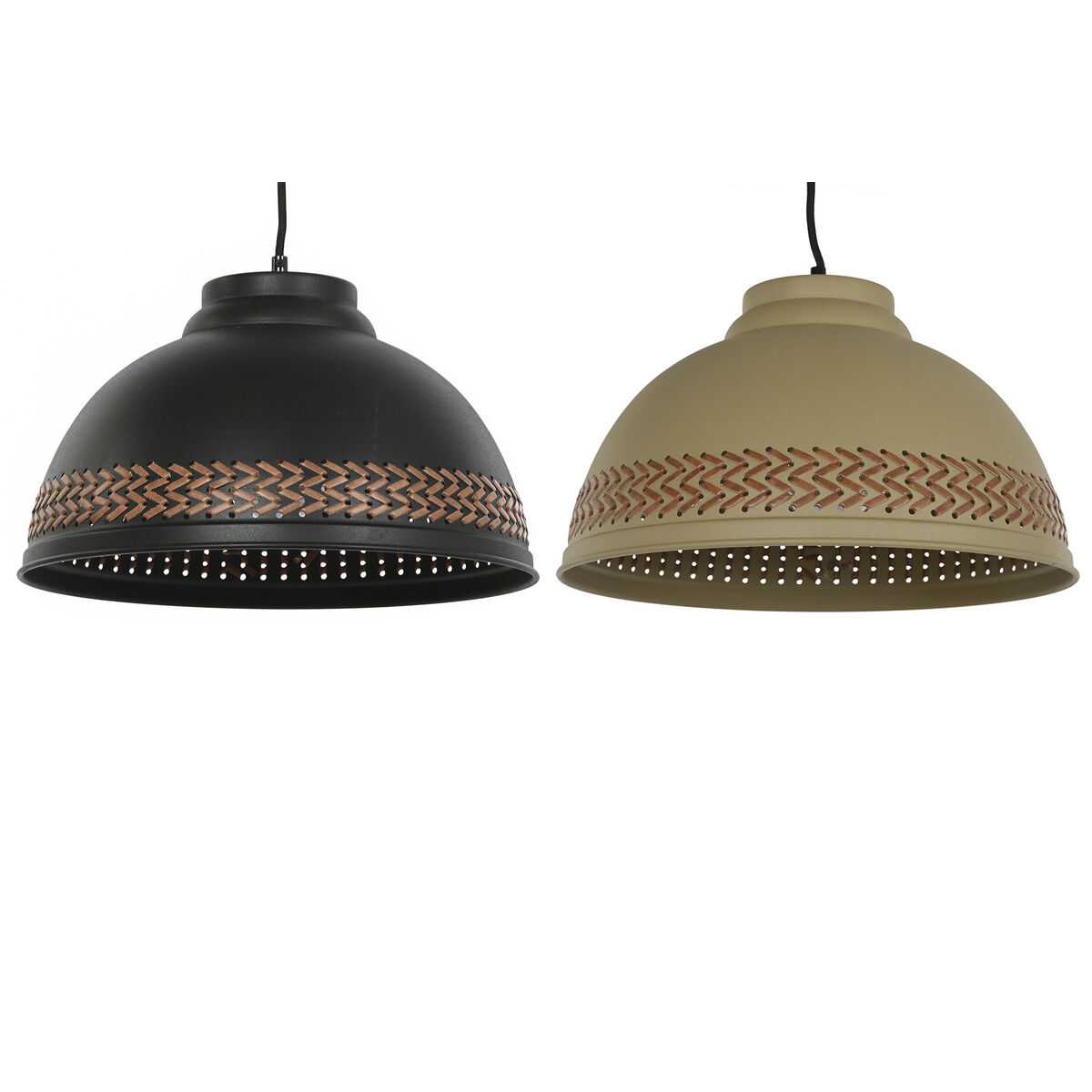Candeeiro de teto DKD Home Decor Castanho Preto Creme Metal 50 W 39 x 39 x 22 cm (2 Unidades)