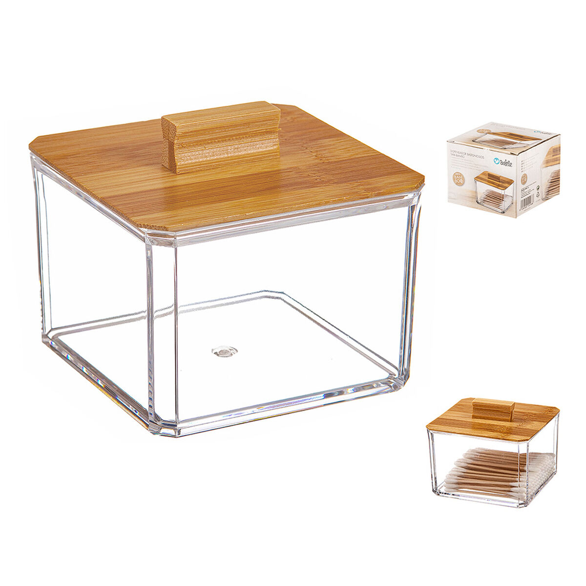Organizador de maquilhagem Ballete Bambu 9,5 x 9,5 x 8 cm