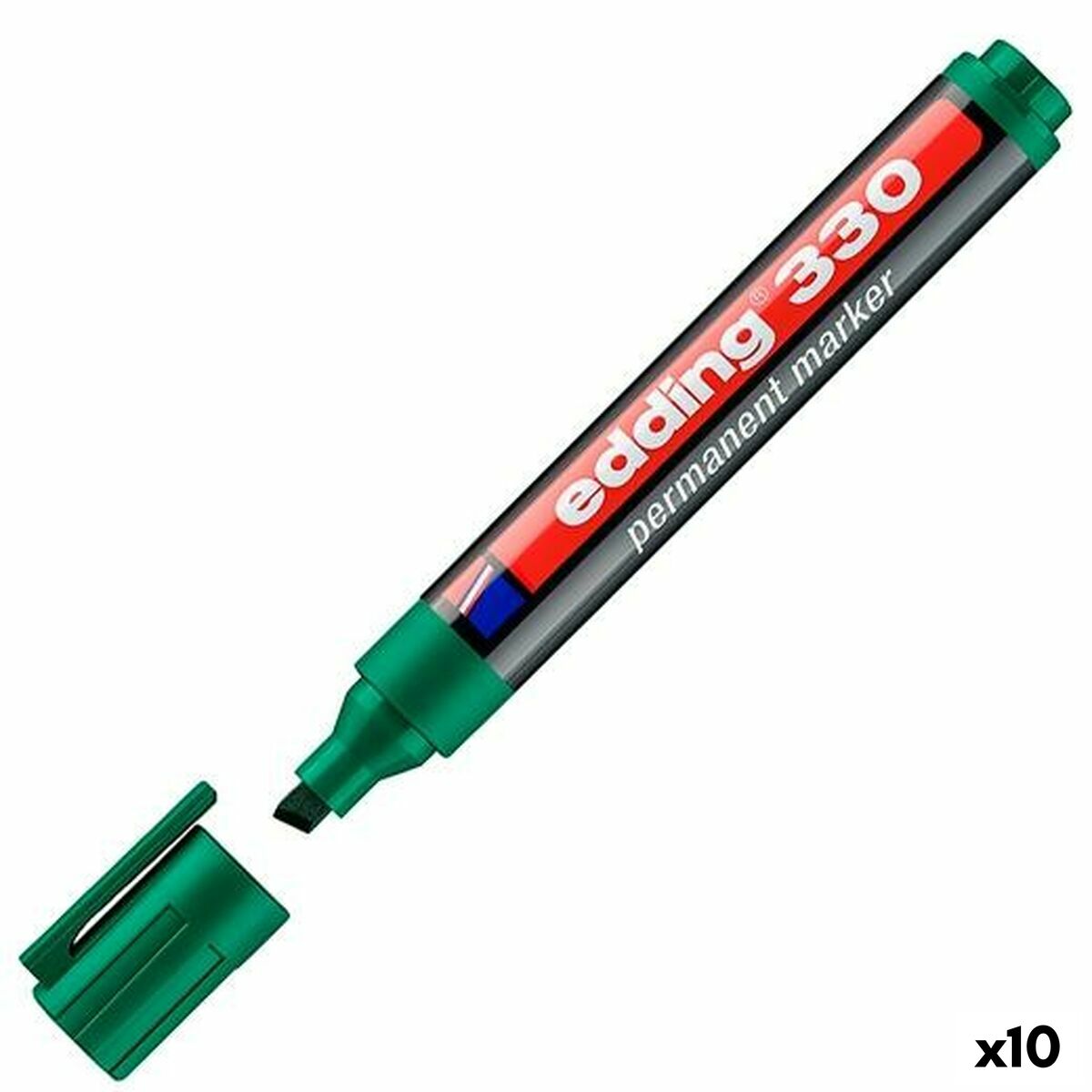 Rotulador permanente Edding 330 Verde (10 Unidades)