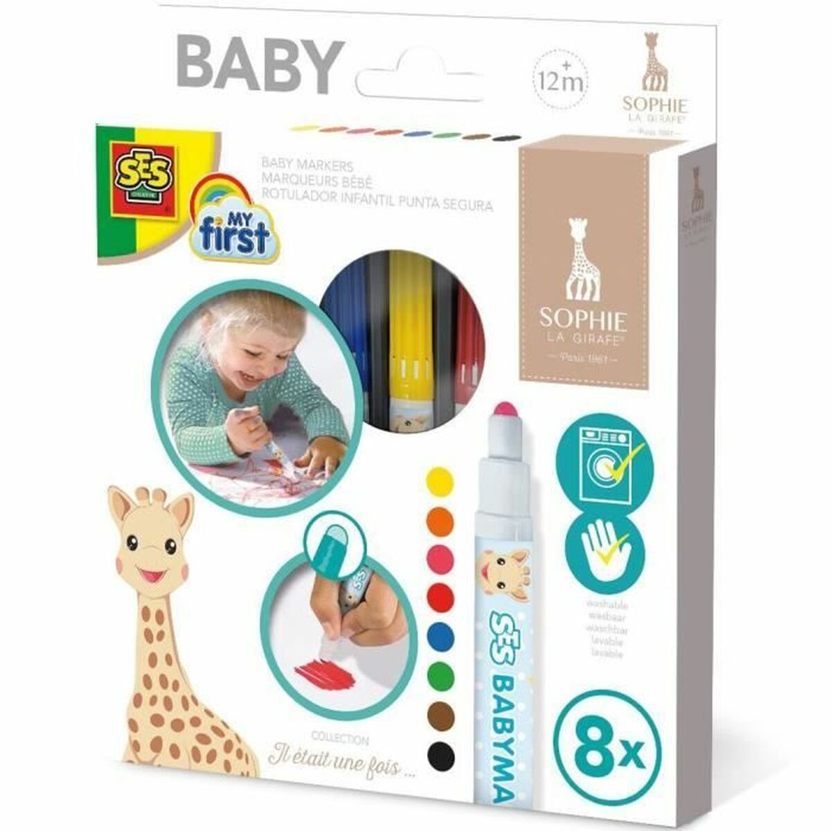 Conjunto de Canetas de Feltro babies SES Creative SOPHIE LA GIRAFE Multicolor