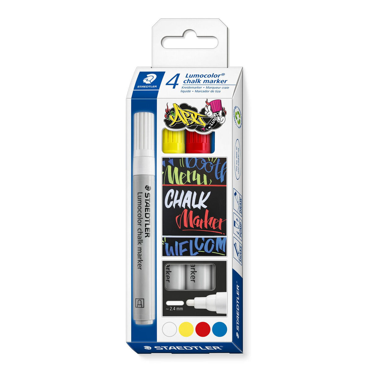 Marcadores de giz líquido Staedtler Lumocolor 344 4 Peças