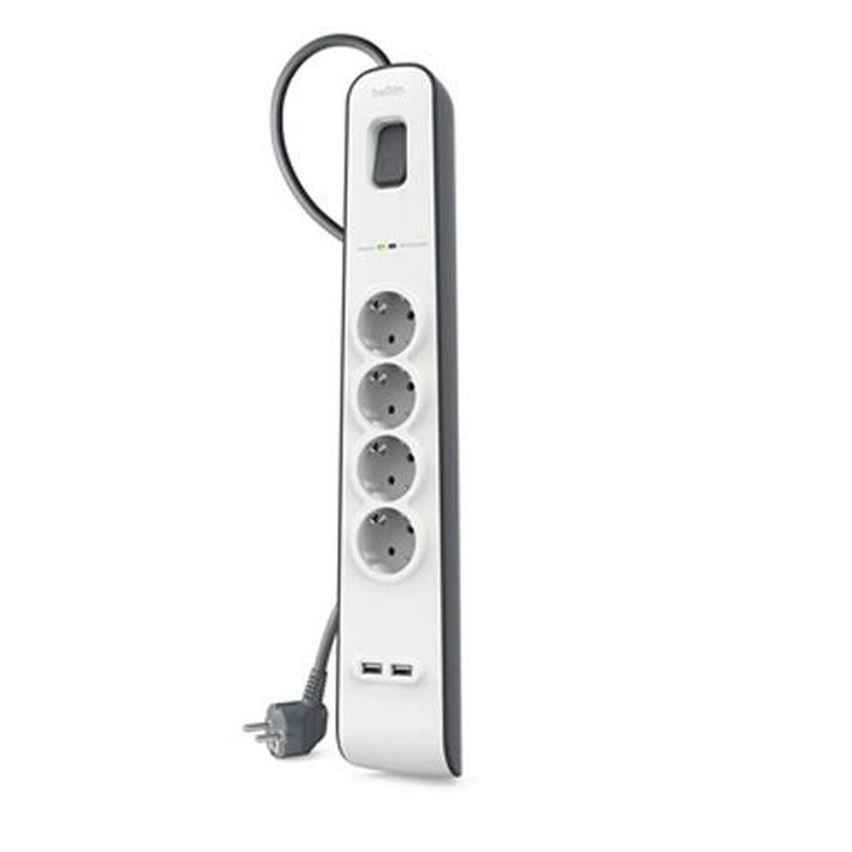Extensão com 4 tomadas com interruptor Belkin BSV401VF2M USB x 2 (2 m)