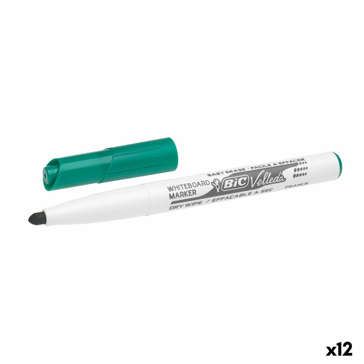 Marcador para Quadro Bic Pocket 1741 Verde Ardósia branca Redonda (12 Unidades)