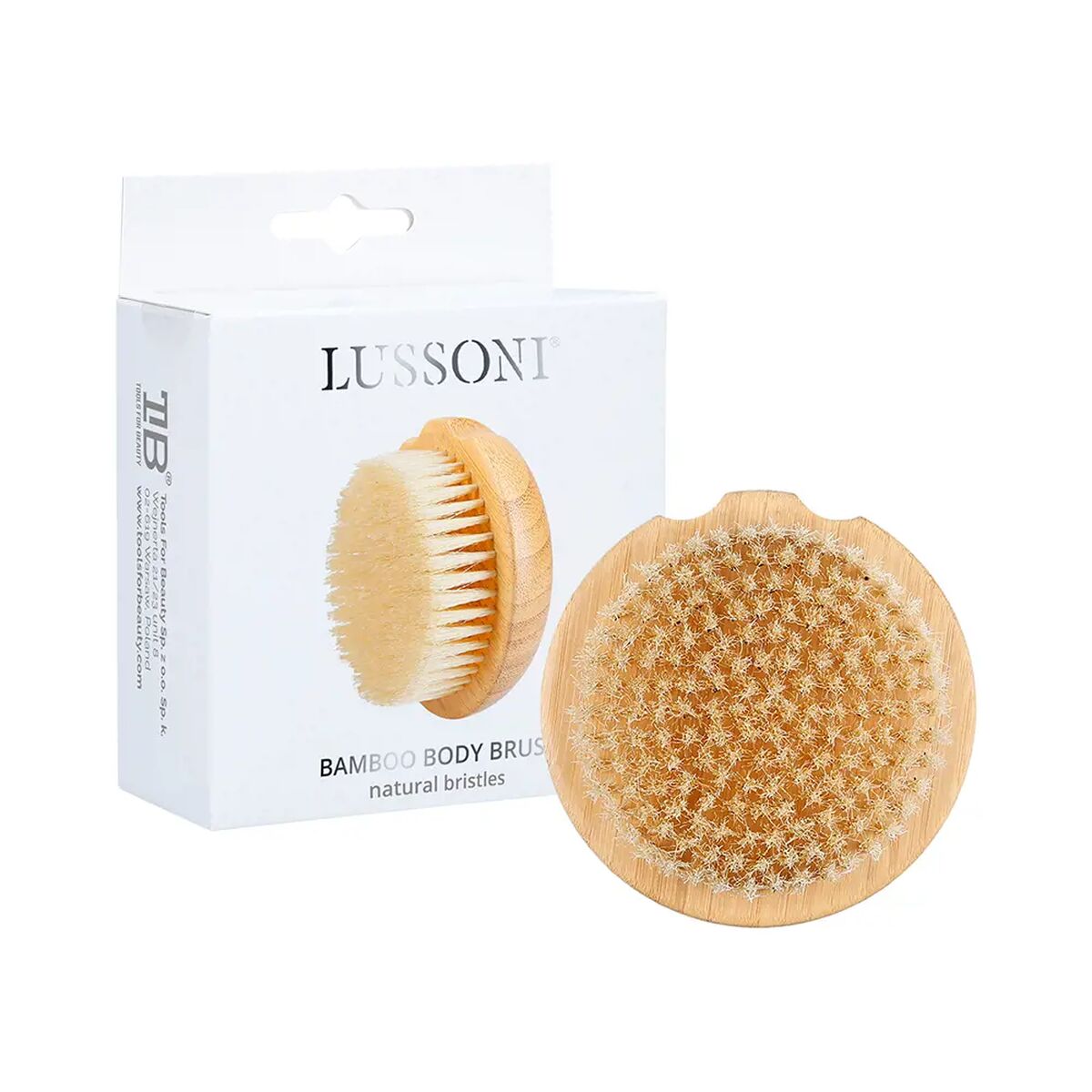 Escova de Limpeza e Exfoliante Lussoni Bamboo Redondo