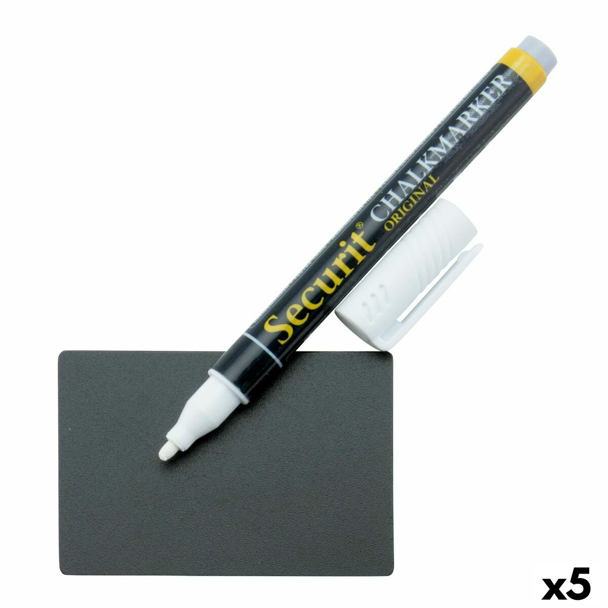 Ardósia Securit Com suporte Conjunto 5,2 x 7,4 cm 20 Unidades Preto