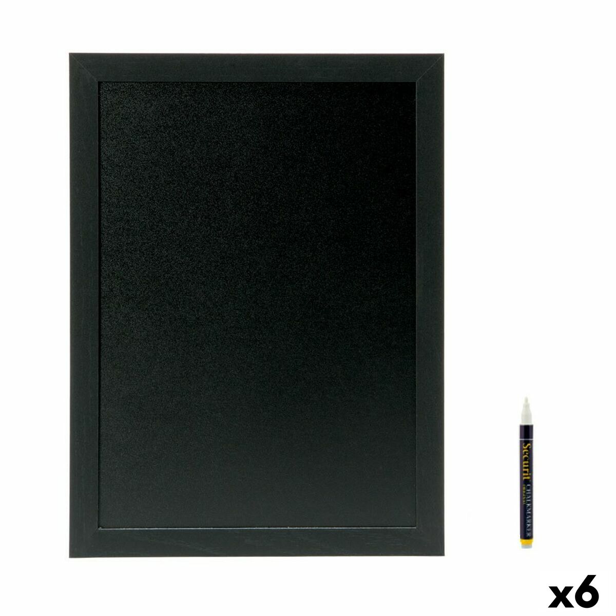 Ardósia Securit Woody Teca De parede Preto 40 x 20 cm