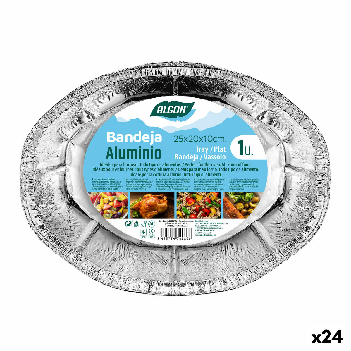 Bandeja para churrasco Algon Frango 24 Unidades