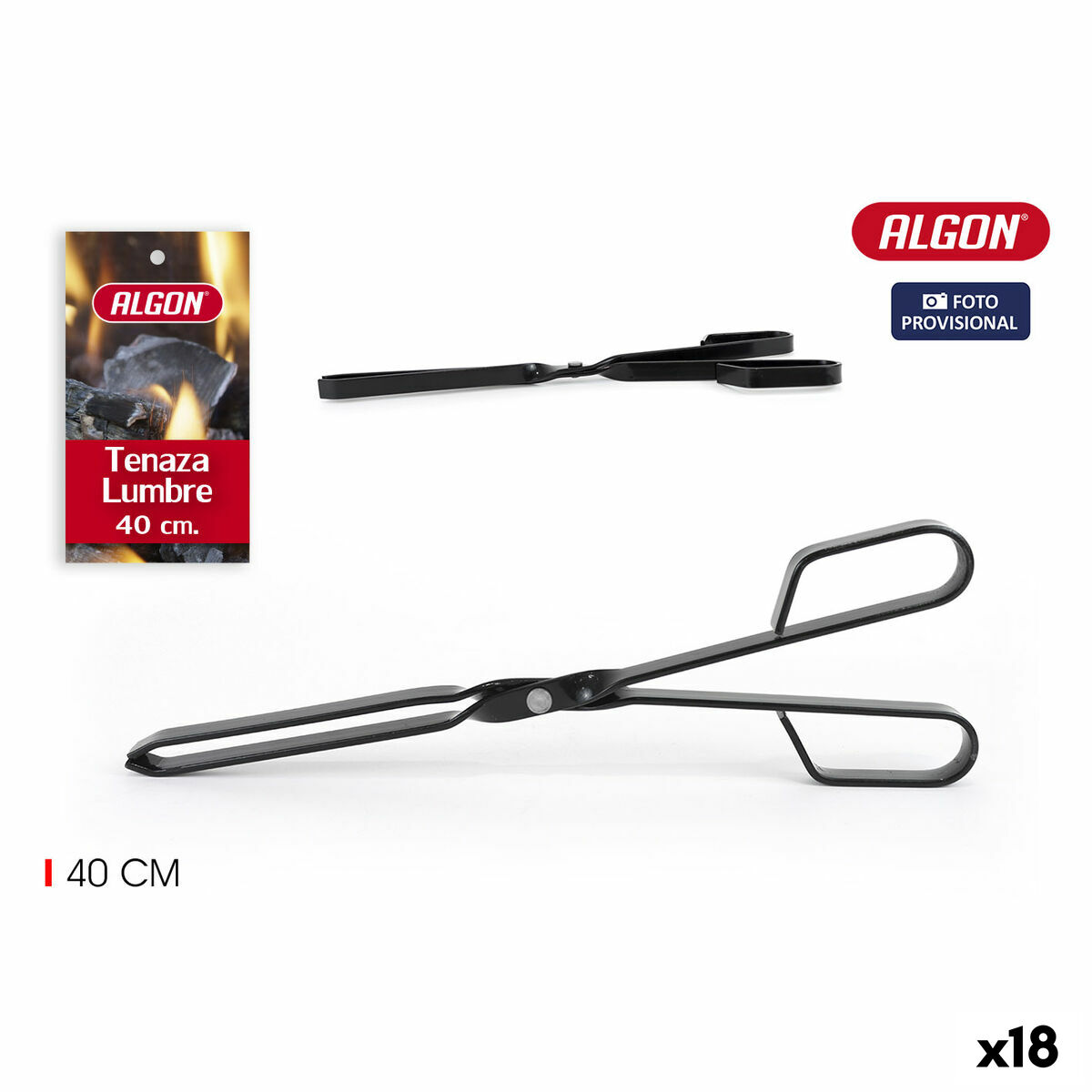 Tenaz para Churrascos Algon 40 x 10 x 1,6 cm Churrasco (18 Unidades)