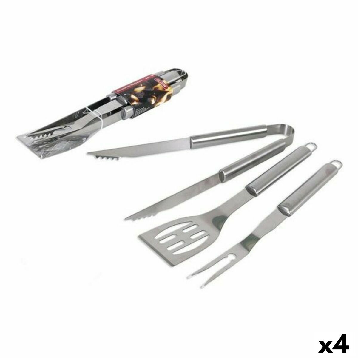 Utensílios para churrasco Algon 43 x 8 x 4 cm 3 Peças (4 Unidades)