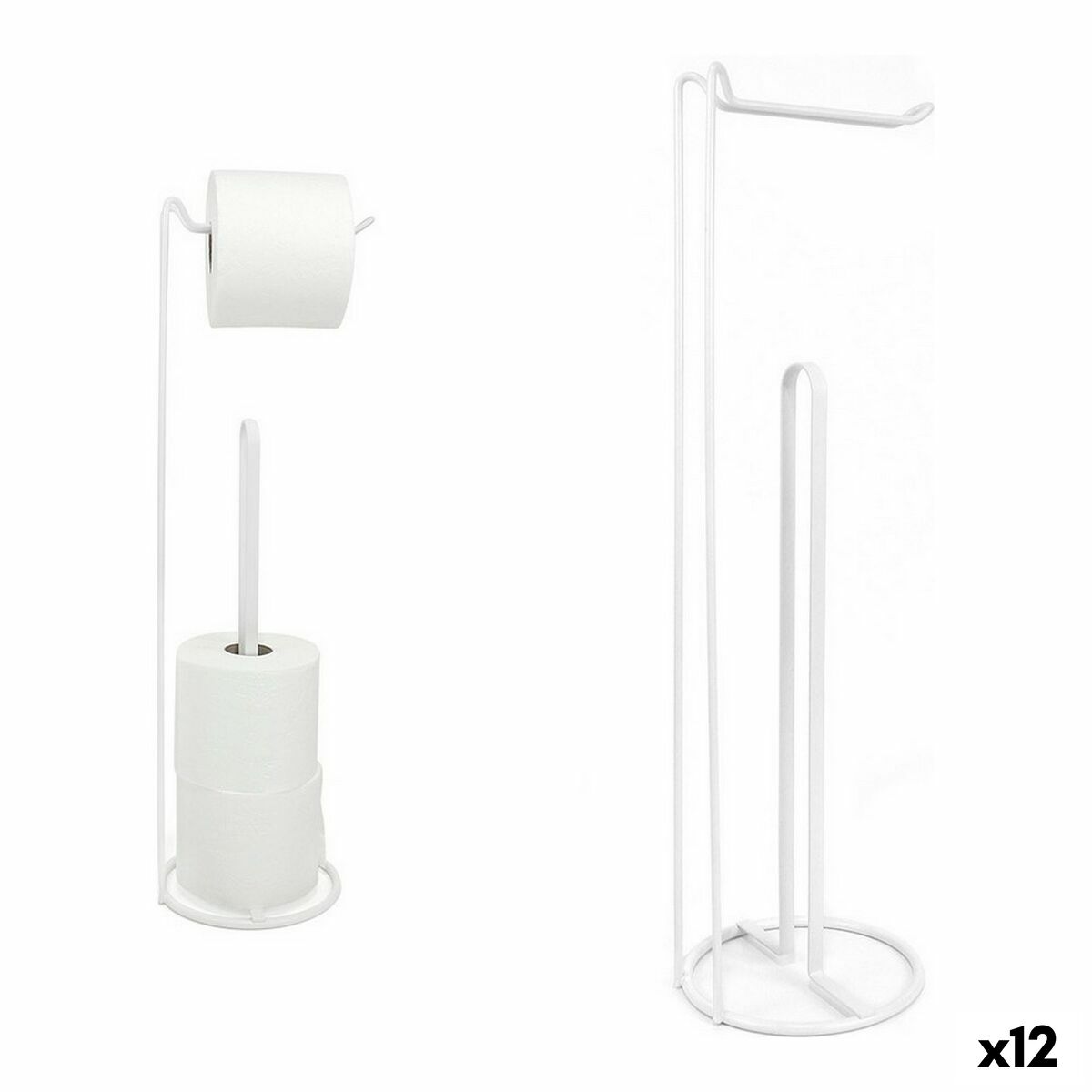 Porta-Rolos de Papel Higiénico Confortime Branco 15 x 15 x 54 cm (12 Unidades)