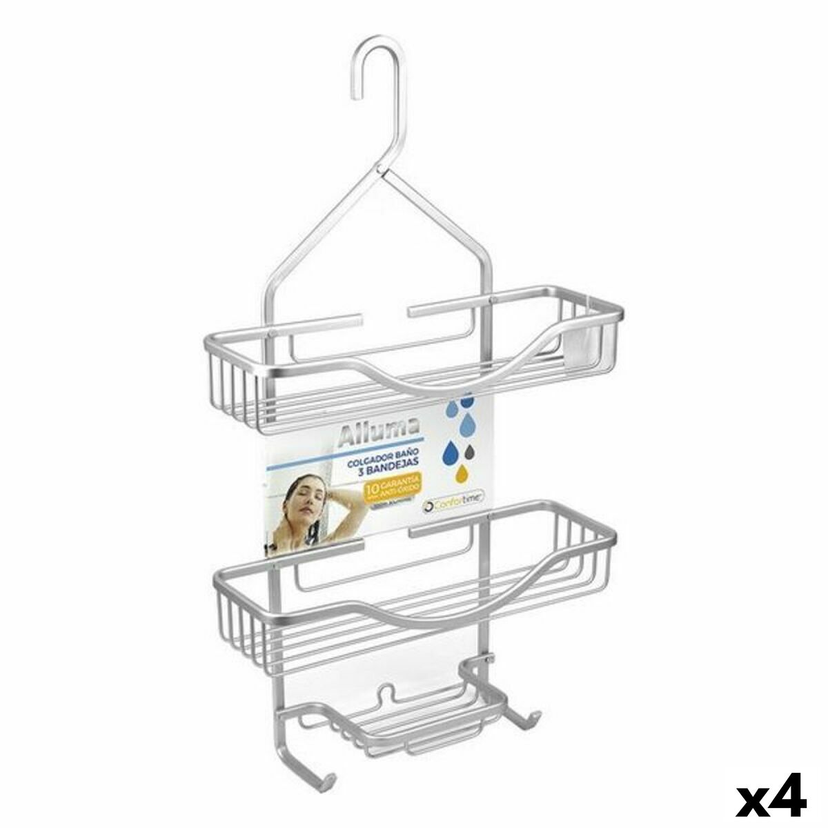 Prateleira de Casa de Banho Confortime Alluma 35,6 x 12 x 63,5 cm (4 Unidades)