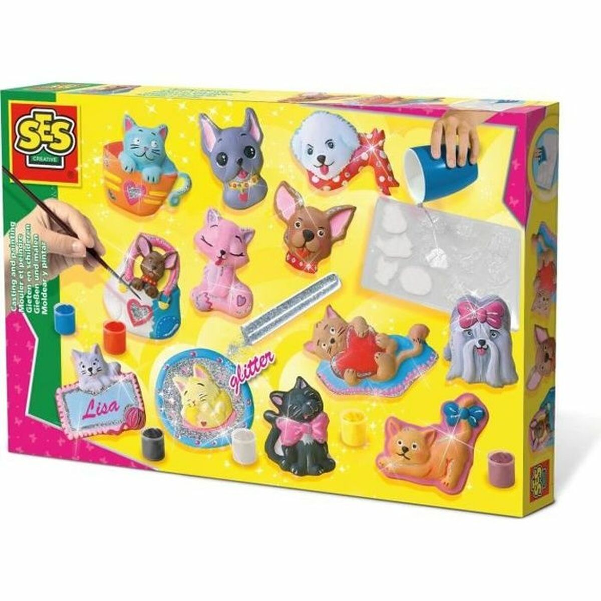 Jogo de Trabalhos Manuais SES Creative Plaster casting dogs and cats