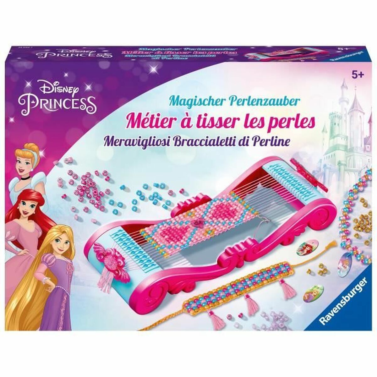 Kit Criação de Pulseiras e Colares Ravensburger Disney Princesses loom Fashion creation Plástico