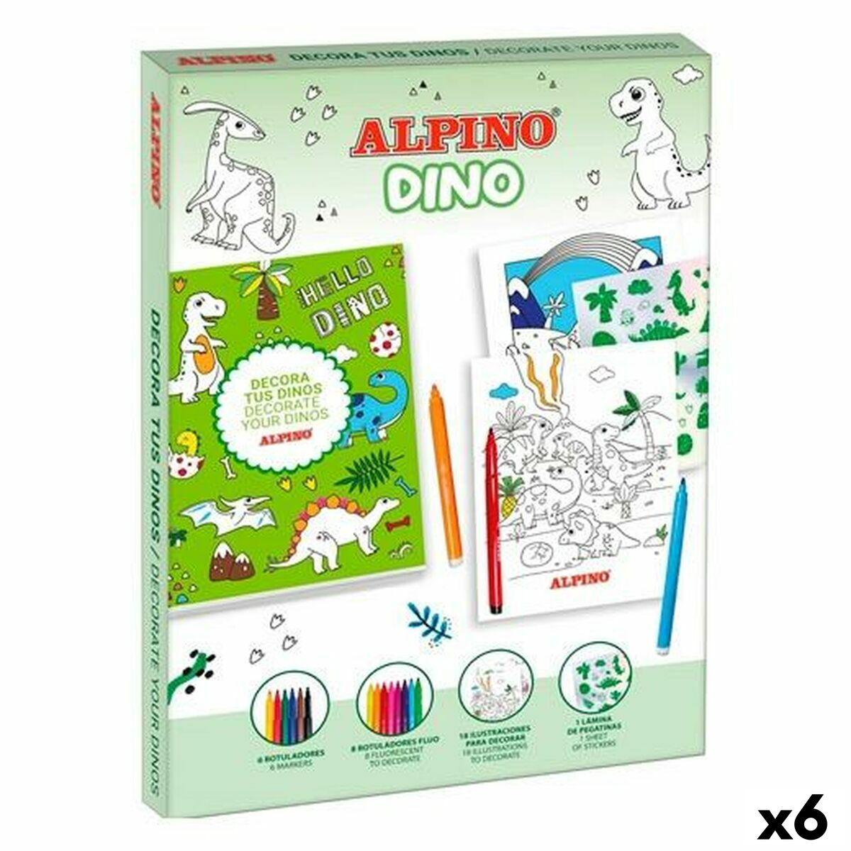 Desenhos para pintar Alpino Dino
