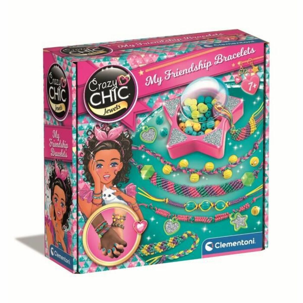 Kit Criação de Pulseiras Clementoni Friendship bracelet creation box Plástico
