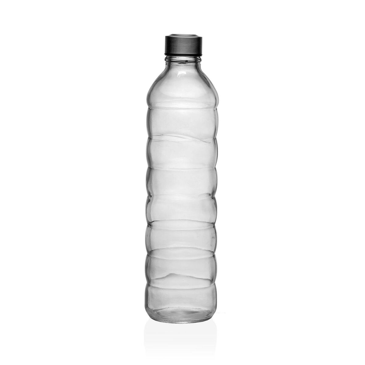 Garrafa Versa Transparente Vidro Alumínio 1,22 L 8,5 x 33,2 x 8,5 cm