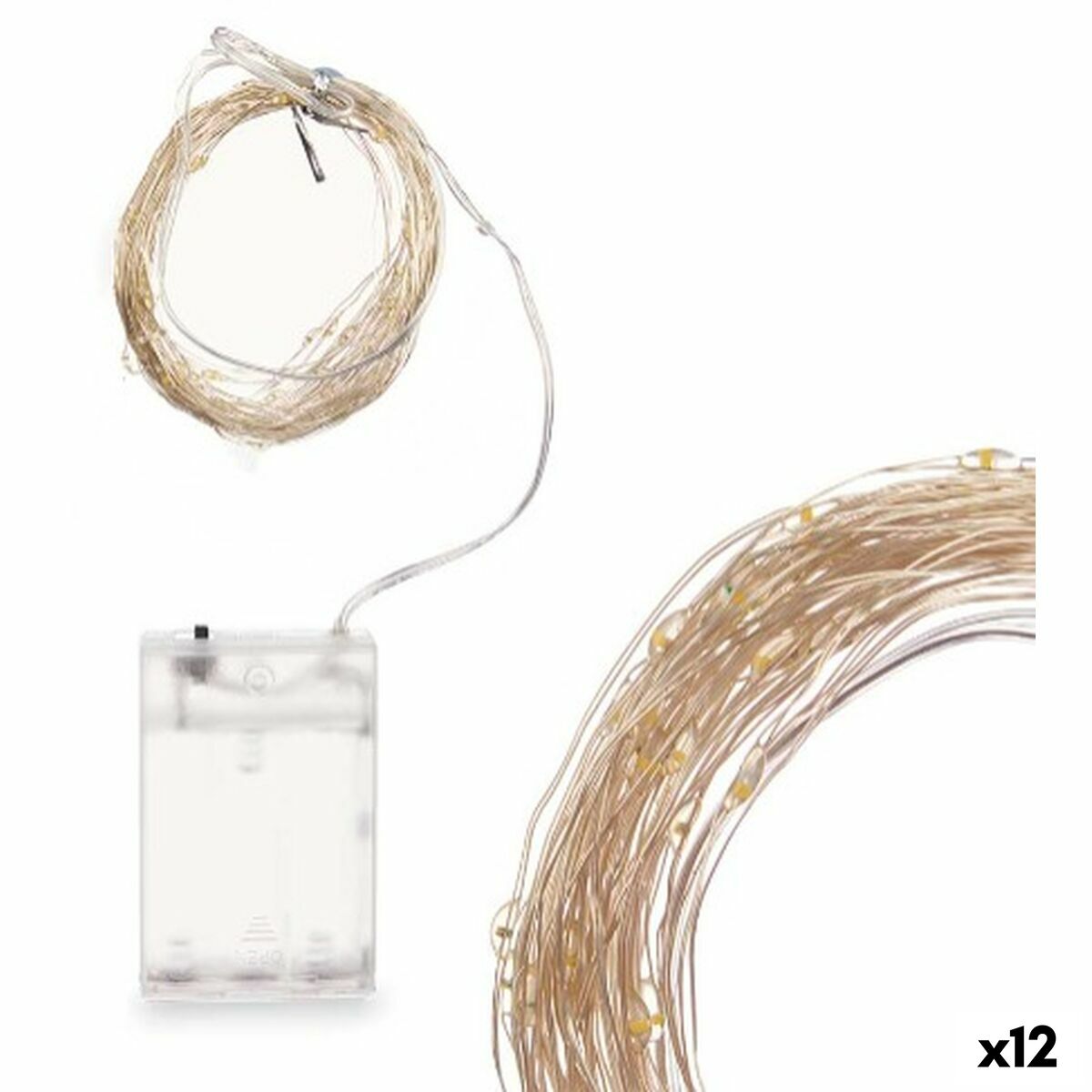 Grinalda de Luzes LED Gift Decor Branco Luz quente 10,4 m 16 x 10 x 6 cm (12 Unidades)