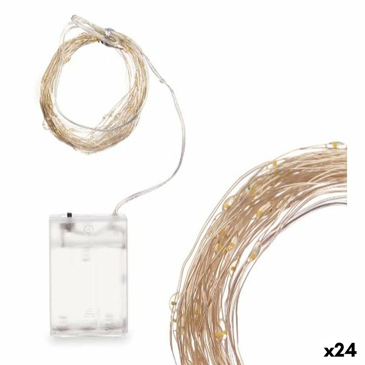 Grinalda de Luzes LED Gift Decor Branco Luz quente 5,4 m 16 x 10 x 6 cm (24 Unidades)