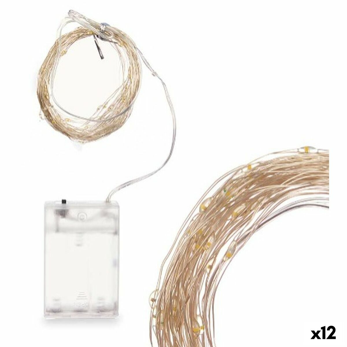 Grinalda de Luzes LED Gift Decor Branco Luz quente 15,4 m 16 x 10 x 6 cm (12 Unidades)