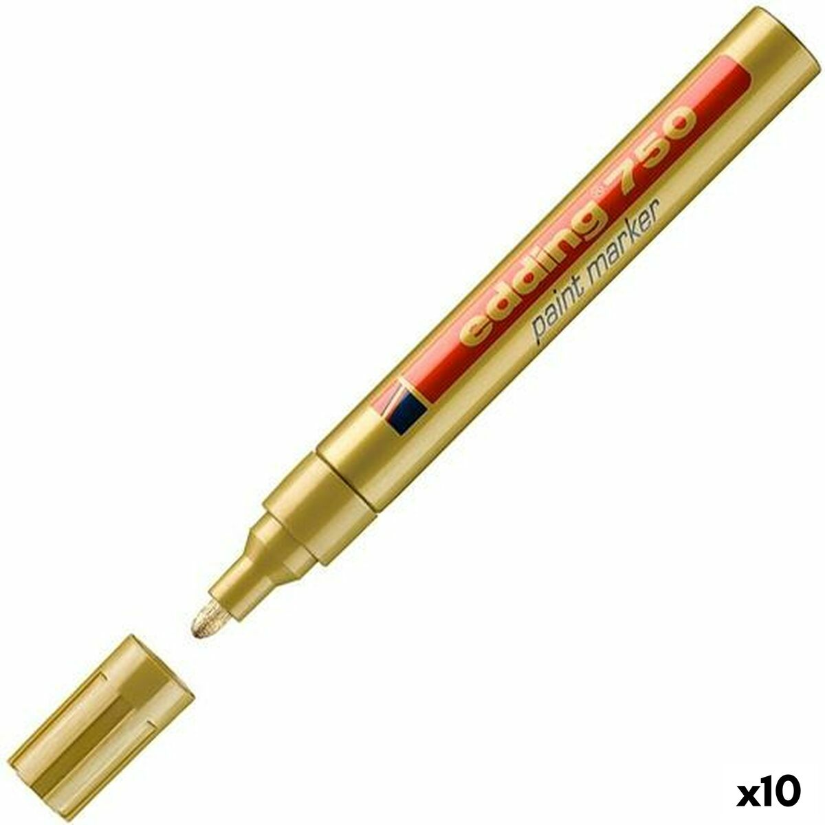 Rotulador permanente Edding 750 Dourado 10 Unidades 2-4 mm (10 Unidades)