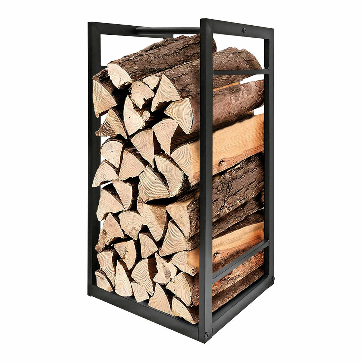 Suporte para Lenha EDM 85766 Preto Metal 33 x 33 x 68 cm