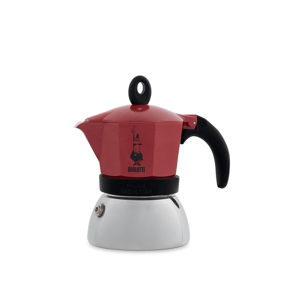 Cafeteira Italiana Bialetti Moka Induction Preto Aço inoxidável Alumínio 200 ml 4 Kopjes
