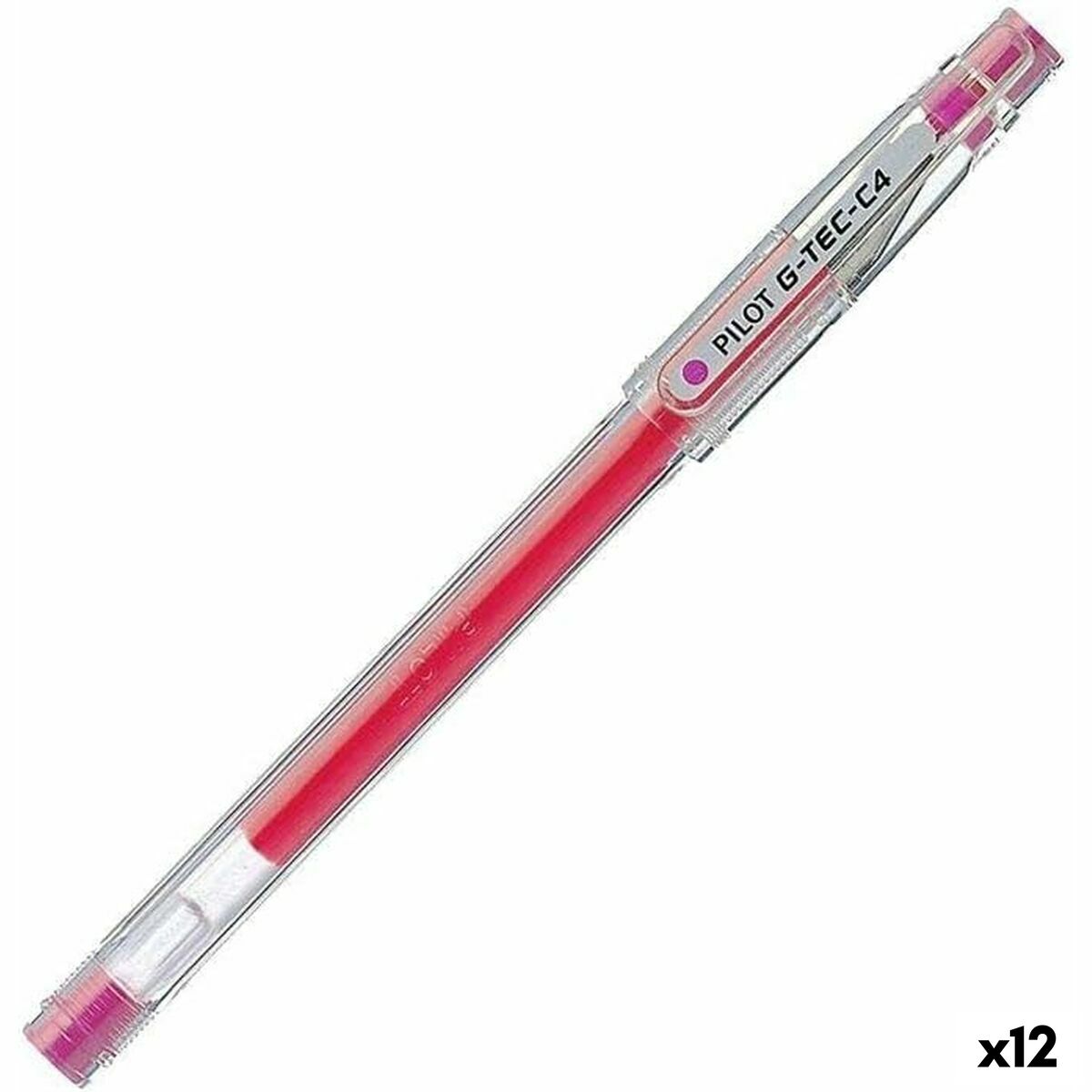 Esferográfica de gel Pilot G-TEC C4 Cor de Rosa 0,2 mm (12 Unidades)
