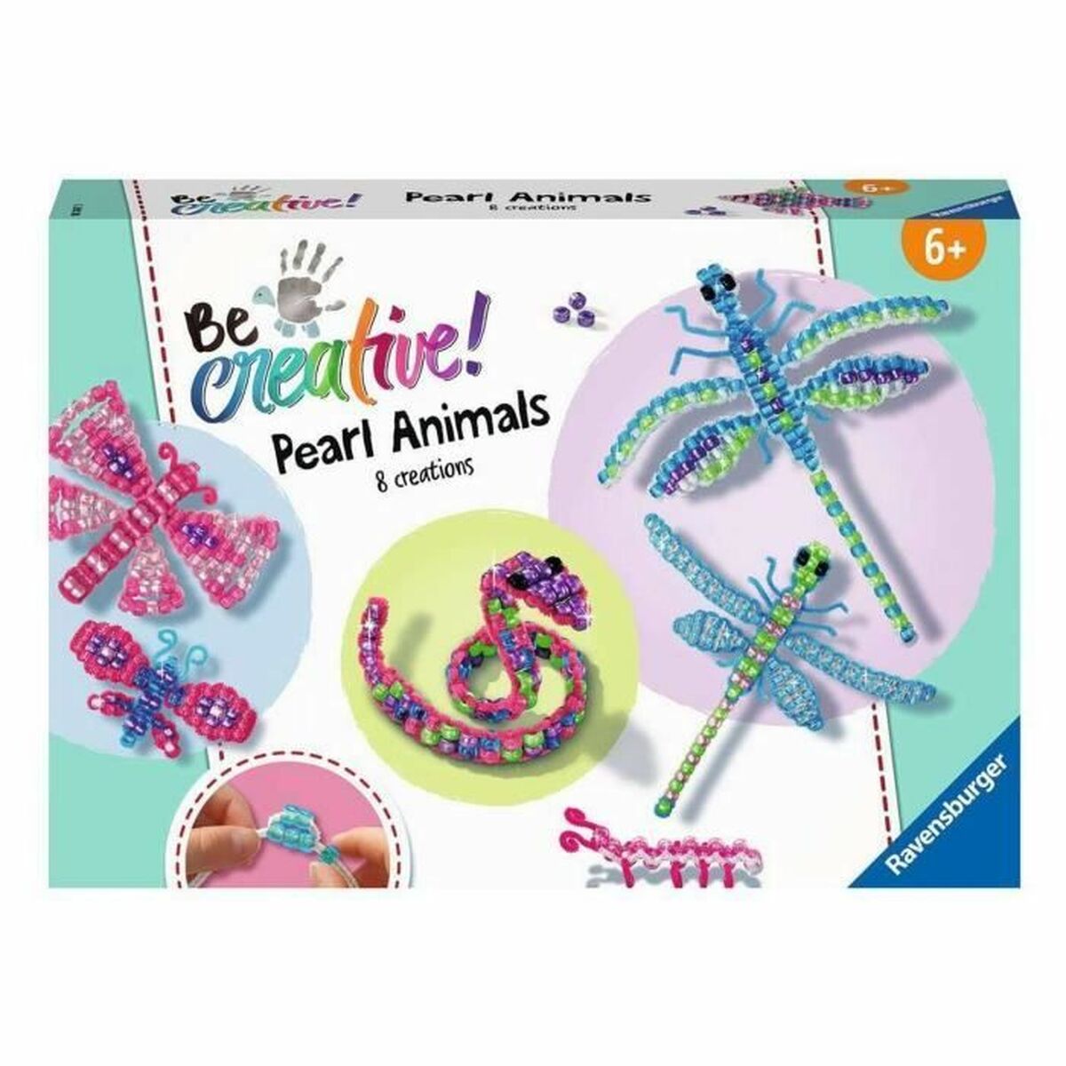 Jogo de Trabalhos Manuais Ravensburger Be creative! Pearls Animals