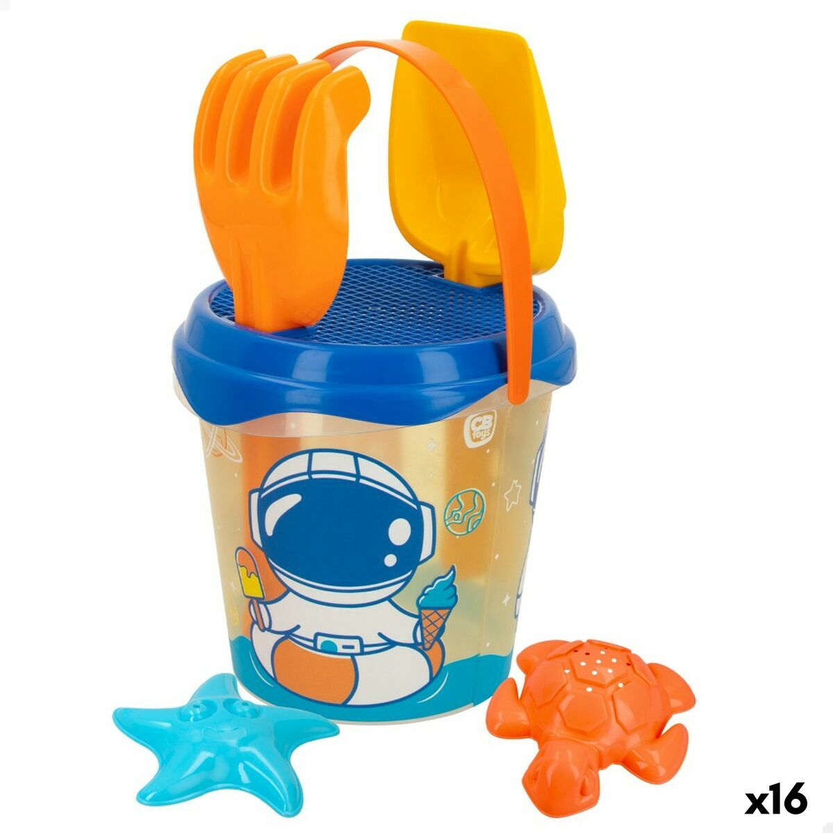 Conjunto de brinquedos de praia Colorbaby Ø 18 cm Polipropileno (16 Unidades)