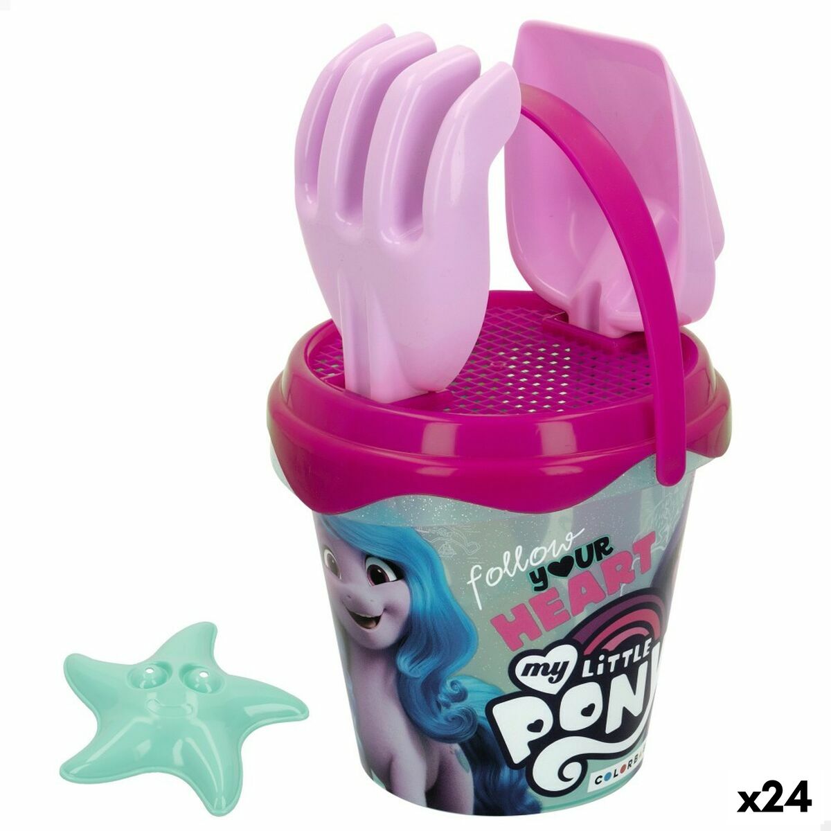 Conjunto de brinquedos de praia My Little Pony Ø 14 cm Polipropileno (24 Unidades)