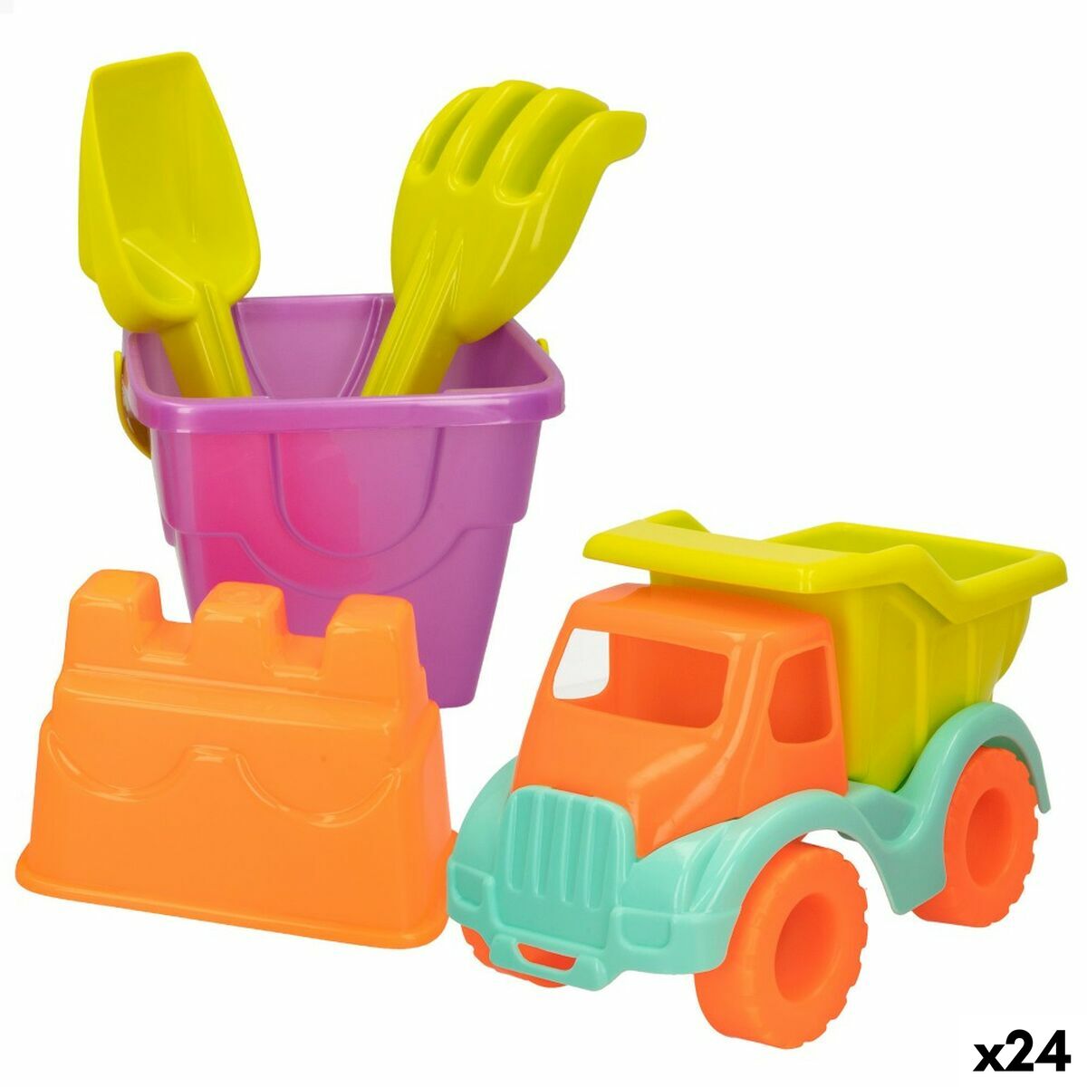 Conjunto de brinquedos de praia Colorbaby 5 Peças Polipropileno (24 Unidades)