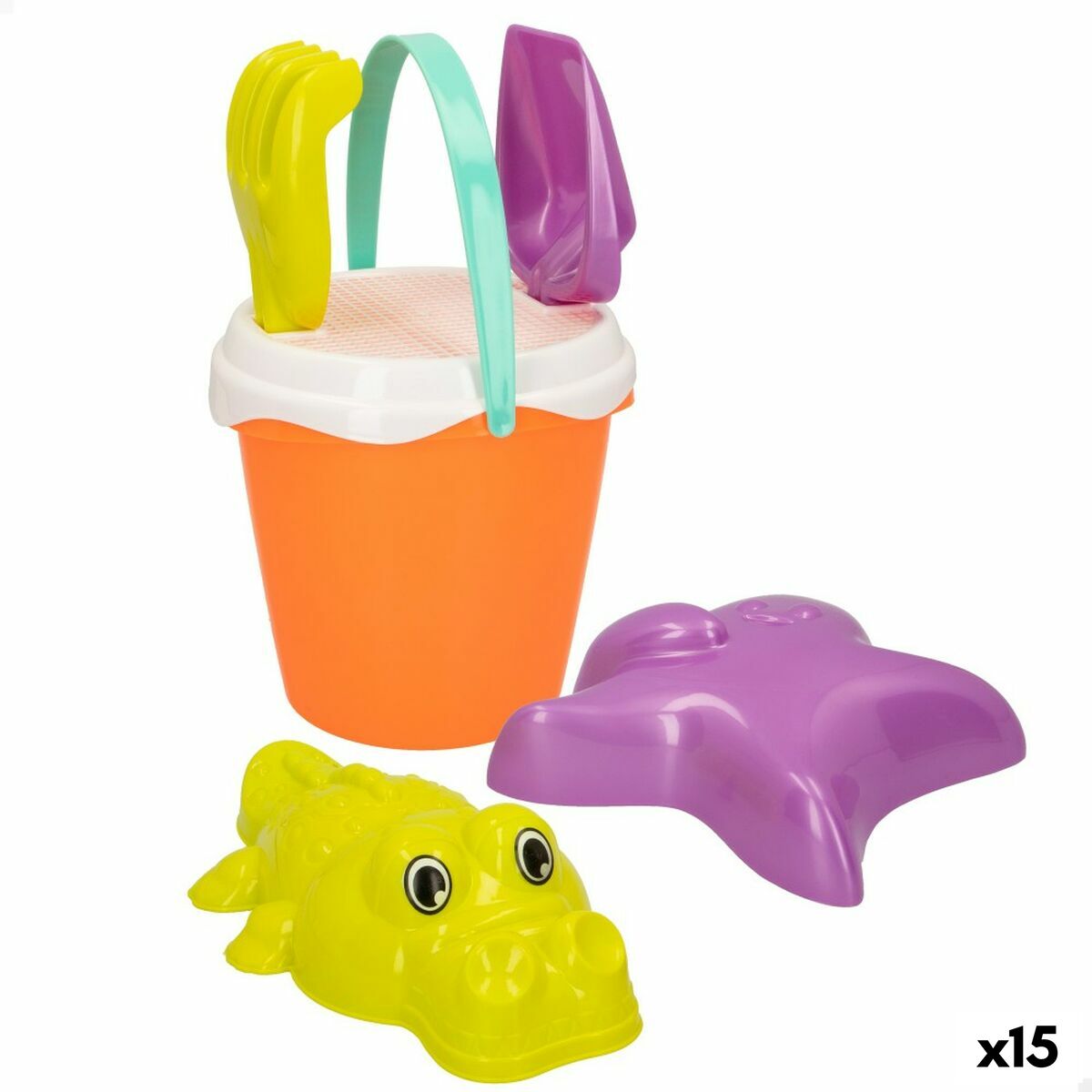 Conjunto de brinquedos de praia Colorbaby Ø 18 cm Polipropileno (15 Unidades)