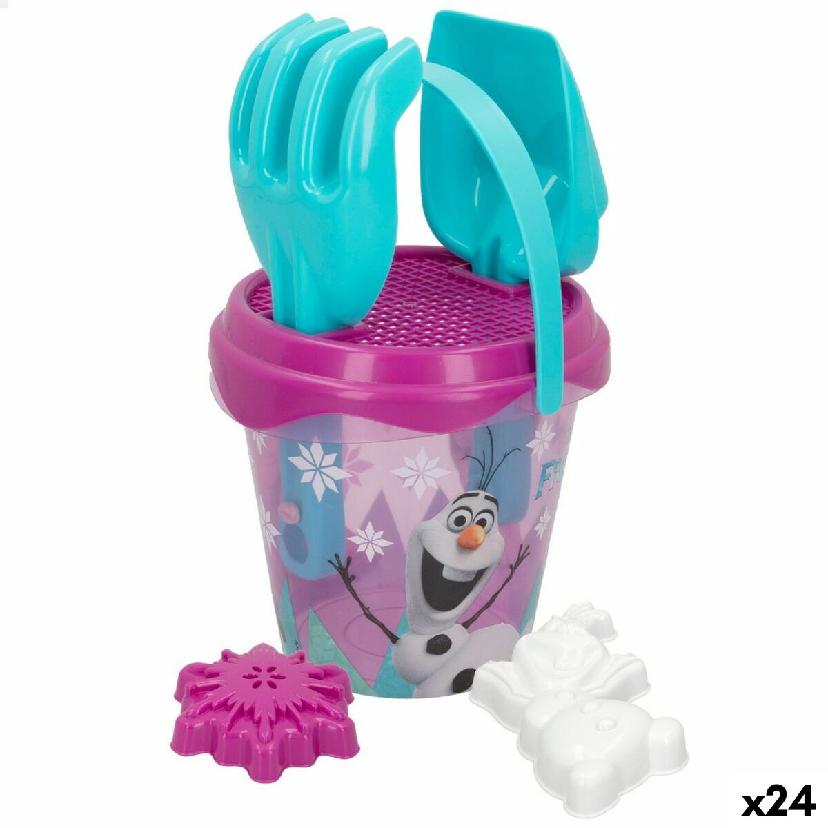 Conjunto de brinquedos de praia Frozen Olaf Ø 14 cm (24 Unidades)