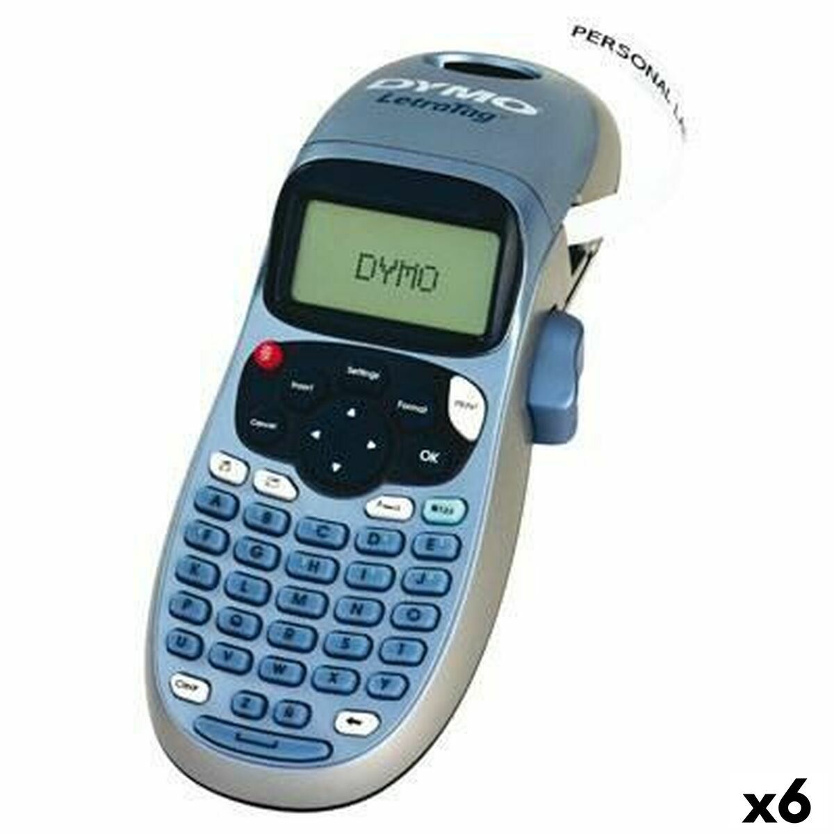 Máquina Rotuladora Elétrica Dymo LetraTag LT-100H Azul Cinzento (6 Unidades)