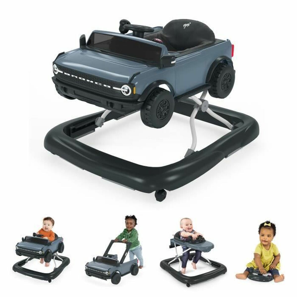Andarilho com rodas Bright Starts Ford Bronco Azul Preto Cinzento