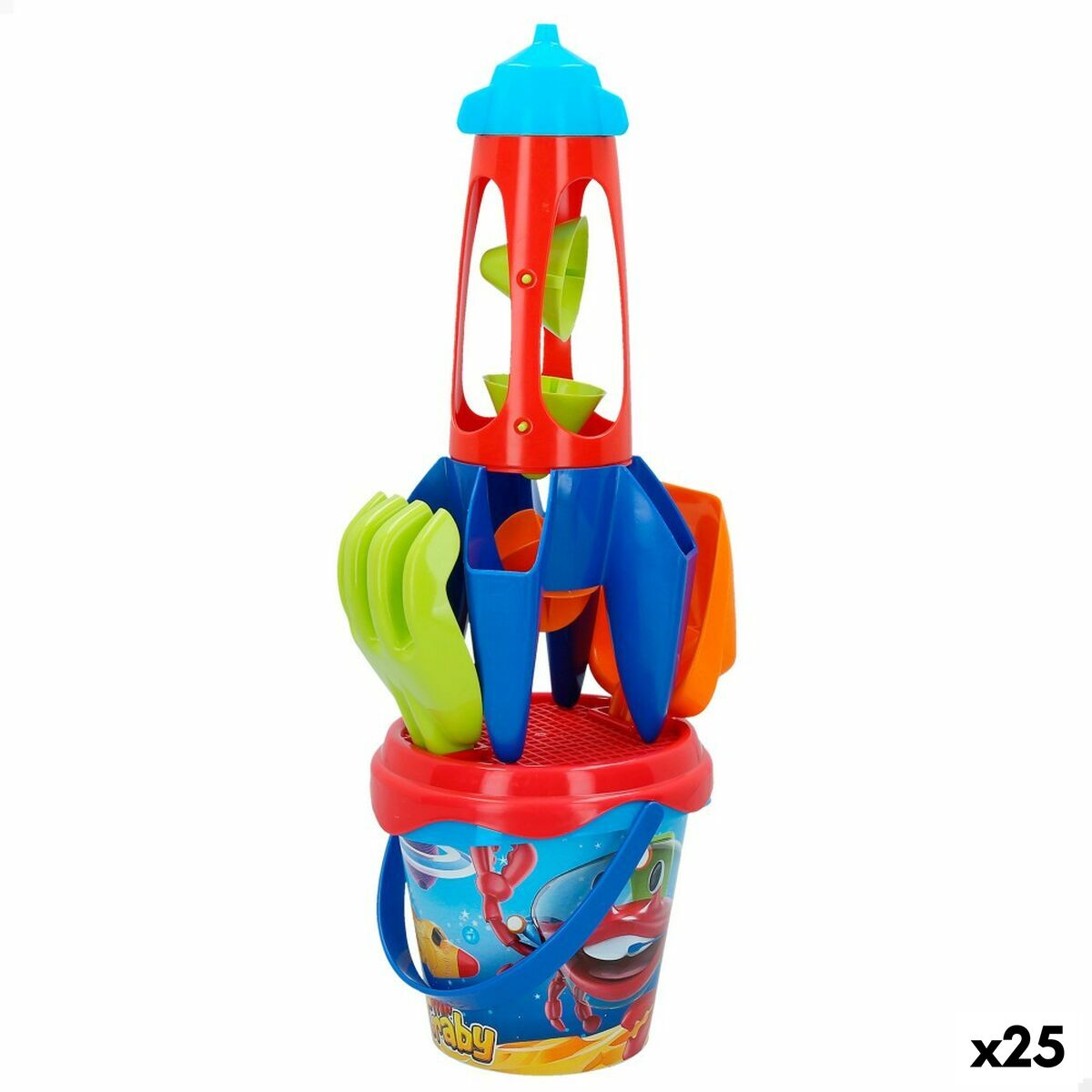 Conjunto de brinquedos de praia Colorbaby Foguete Polipropileno (25 Unidades)