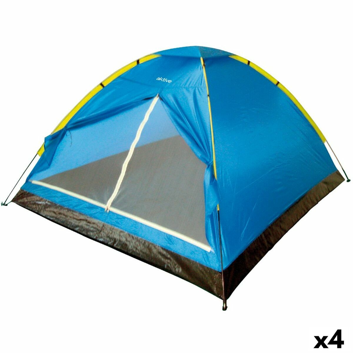 Tenda de Campanha Aktive 4 pessoas 210 x 130 x 240 cm (4 Unidades)