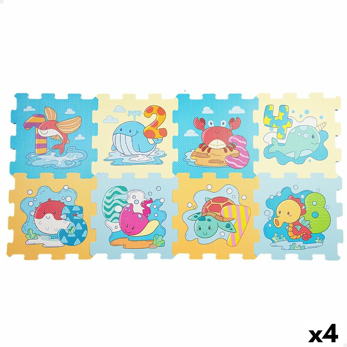 Tapete de jogos Colorbaby Marinha EVA 8 Peças (4 Unidades)