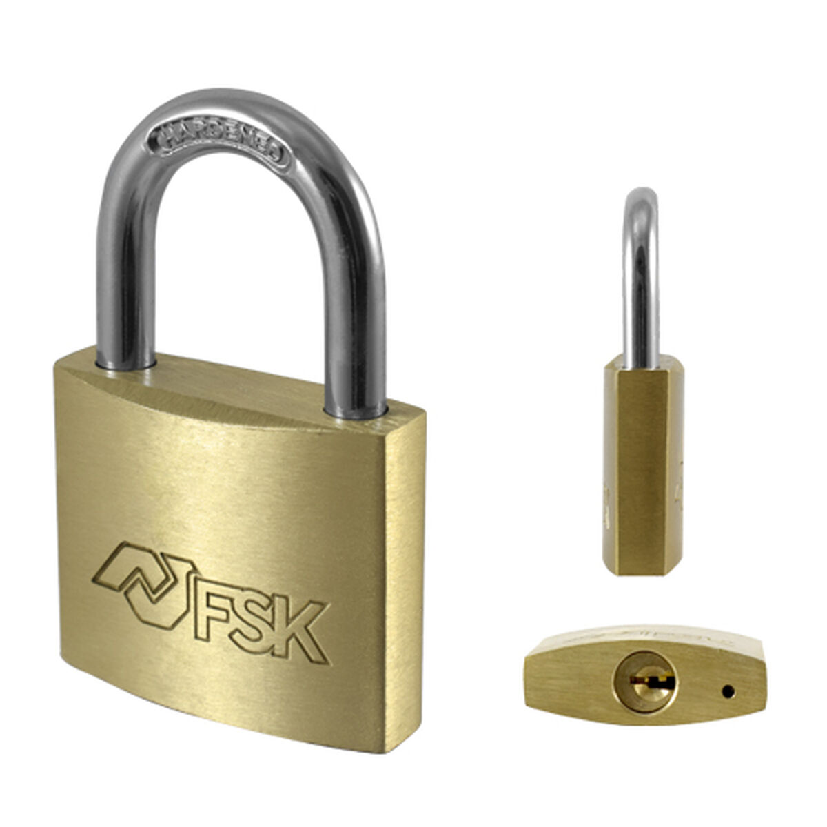 Cadeado com chave Ferrestock Latão 30 mm