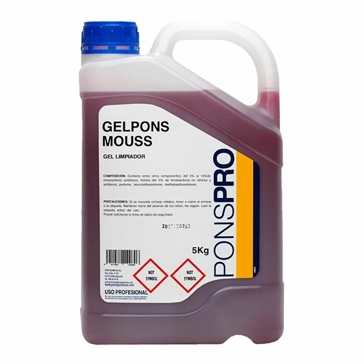 Sabonete de Mãos Ponspro Gelpons Mouss Cor de Rosa 5 L