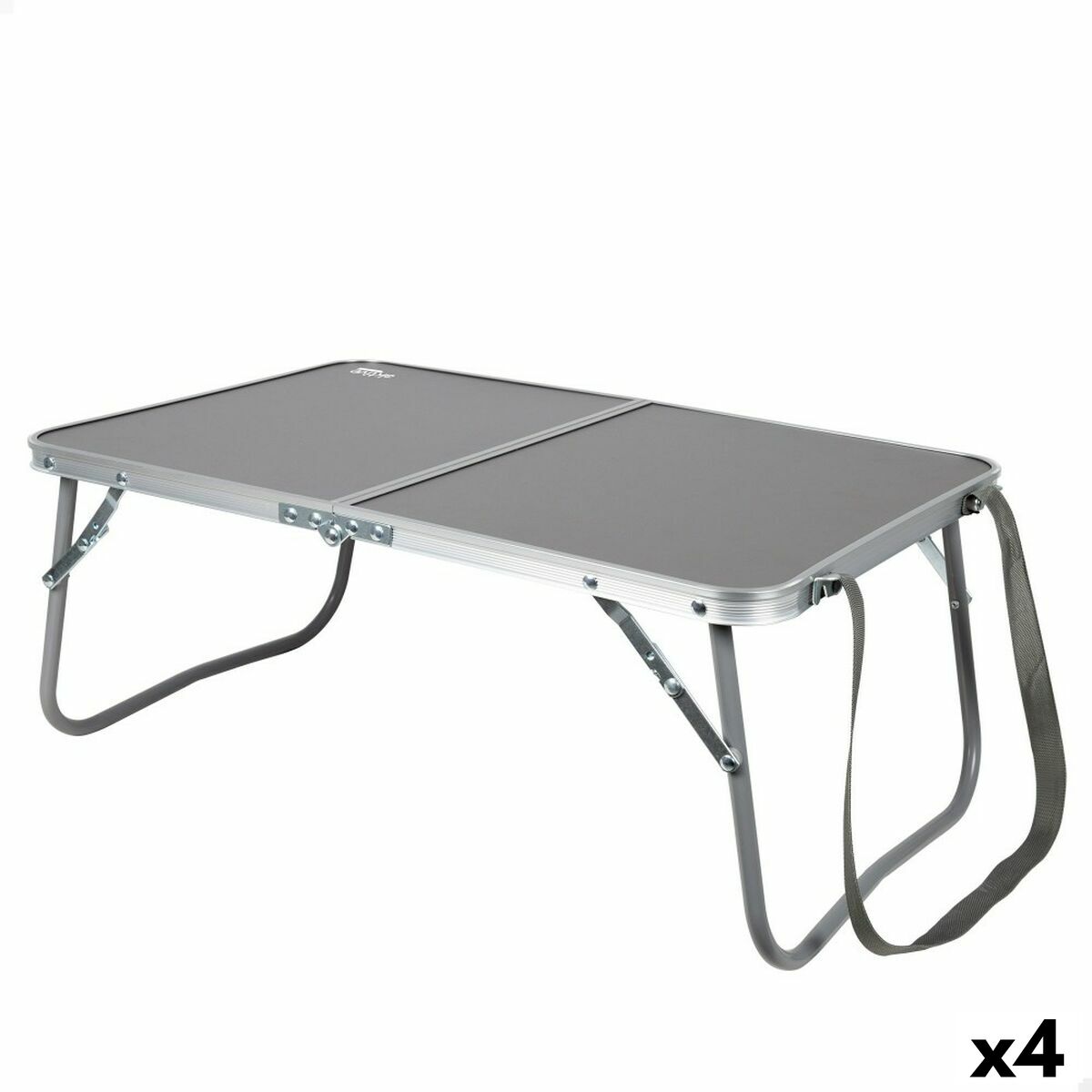 Mesa Dobrável Aktive Camping Antracite 60 x 25 x 40 cm (4 Unidades)