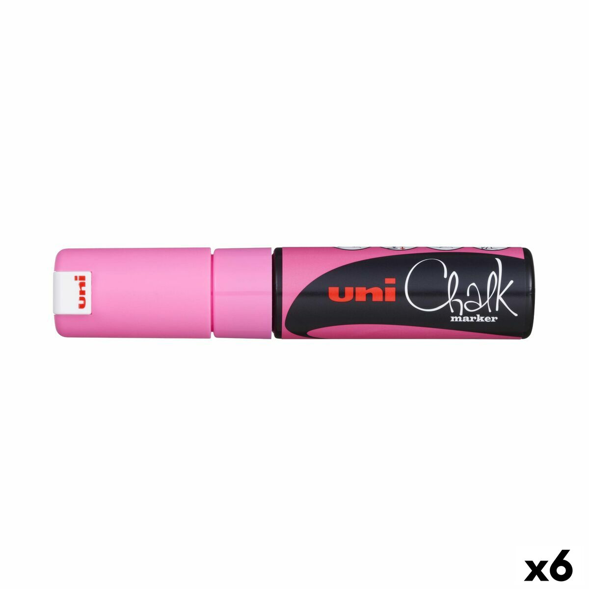 Marcadores de giz líquido Uni-Ball PWE-8K Cor de Rosa (6 Peças) (6 Unidades)